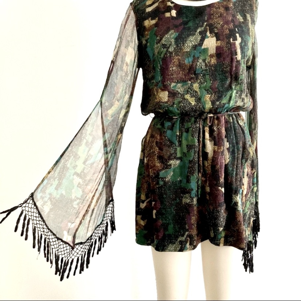 For love & lemons crochet fringe sheer sleeve